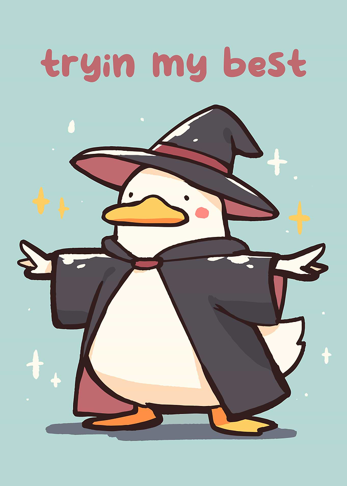 Duck Wizard Cartoon Illustration