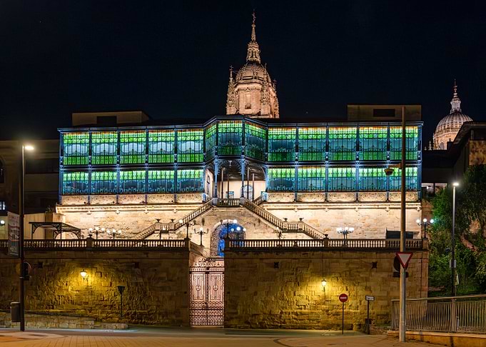 Illuminated Building at Night