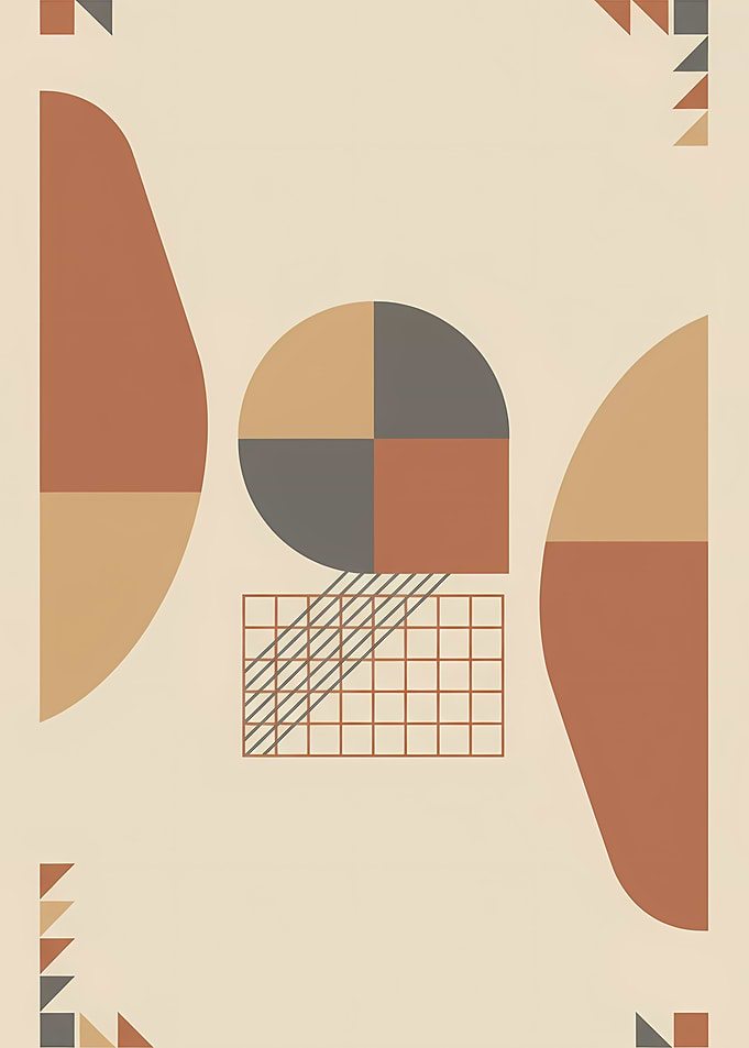 Abstract Geometric Shapes in Earth Tones