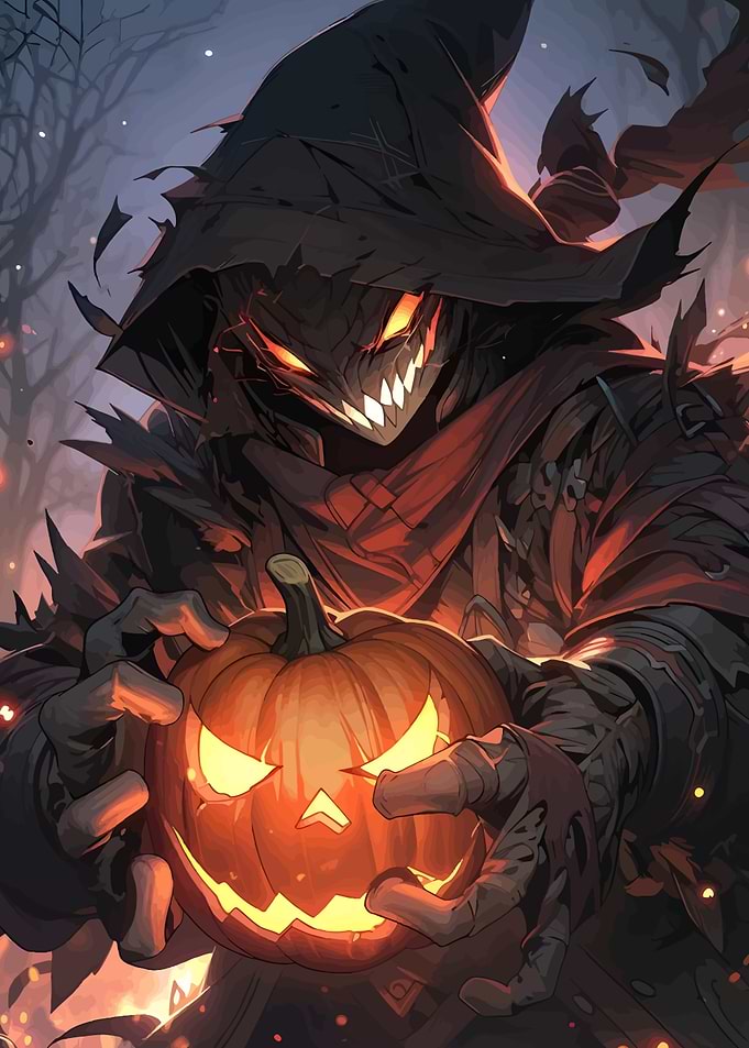 Halloween Scarecrow with Pumpkin