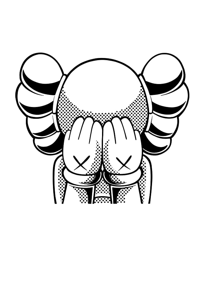 KAWS Companion Figure Black and White