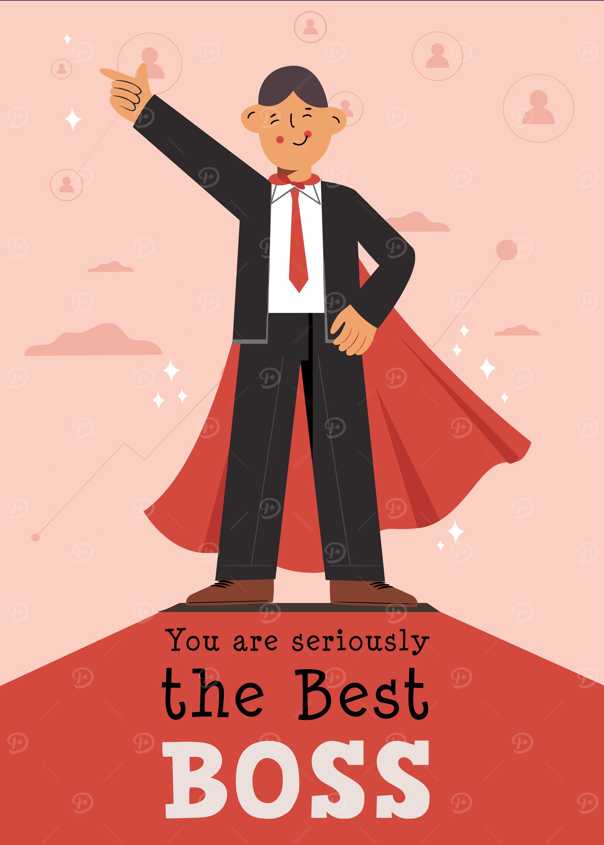 Best Boss Illustration with Cape