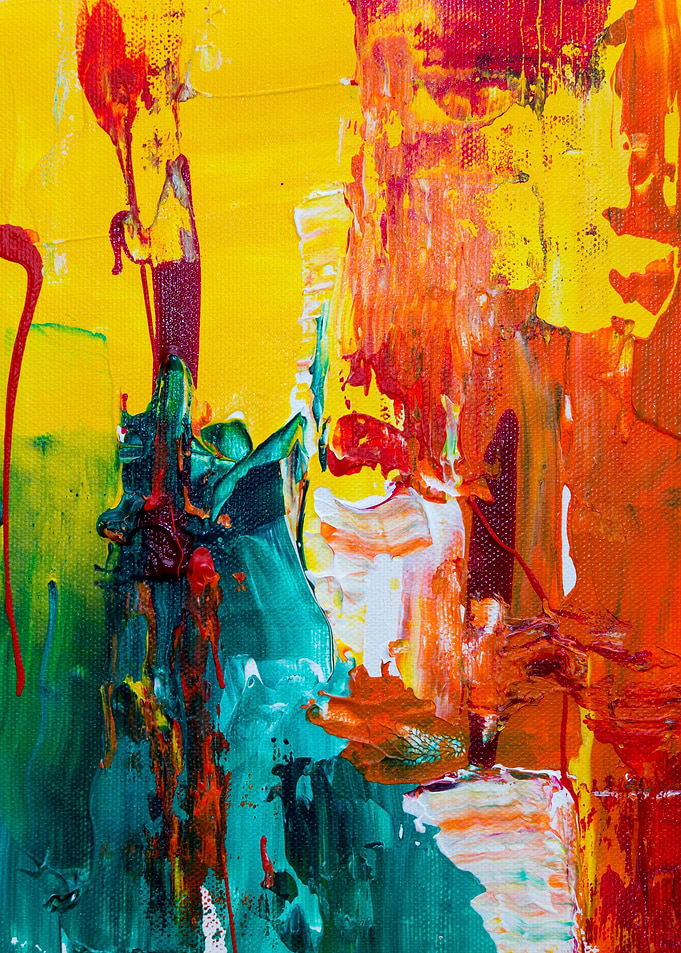 Abstract Painting with Vibrant Colors