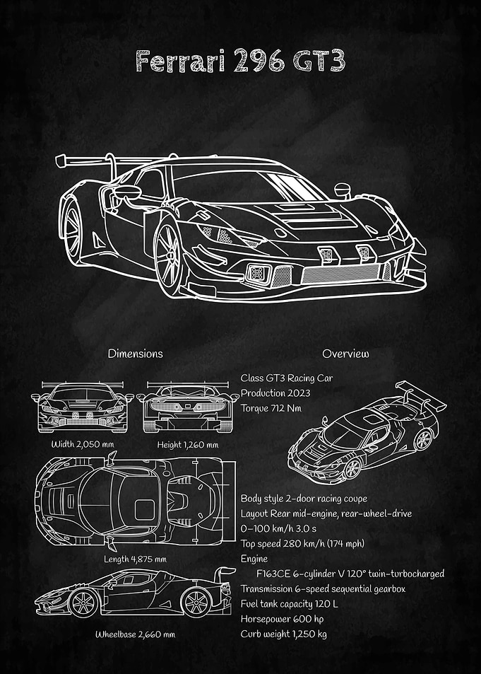 Ferrari 296 GT3 Blueprint