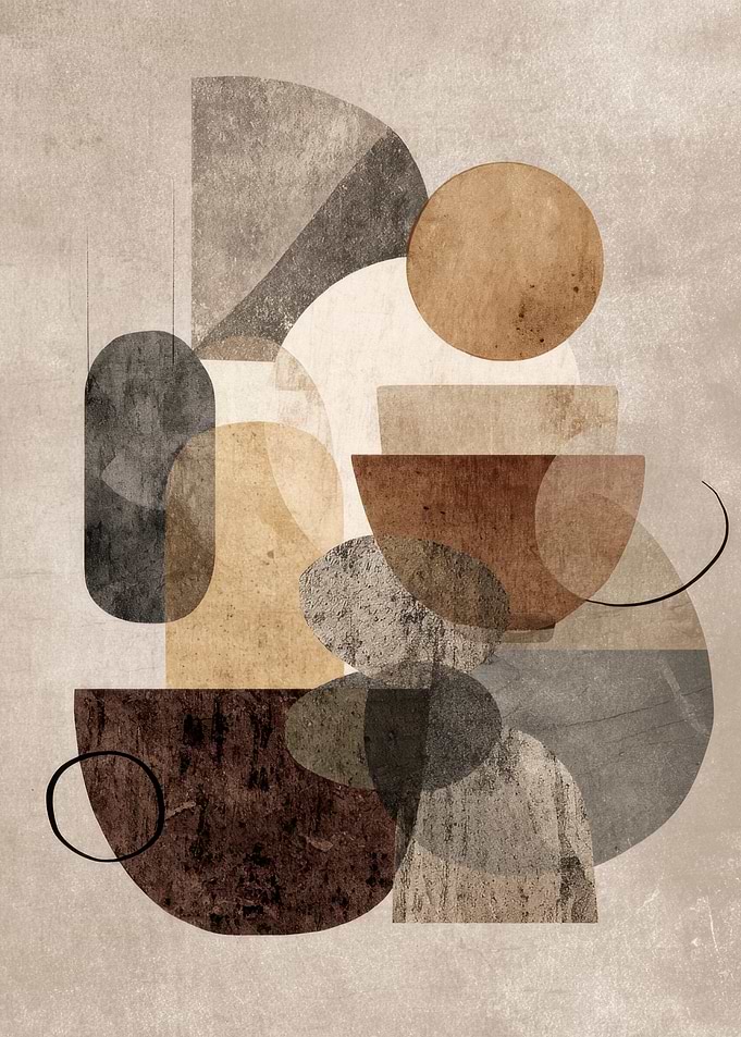 Abstract Geometric Shapes in Earth Tones