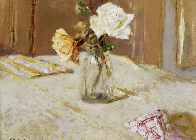 Roses in a Glass Vase Painting