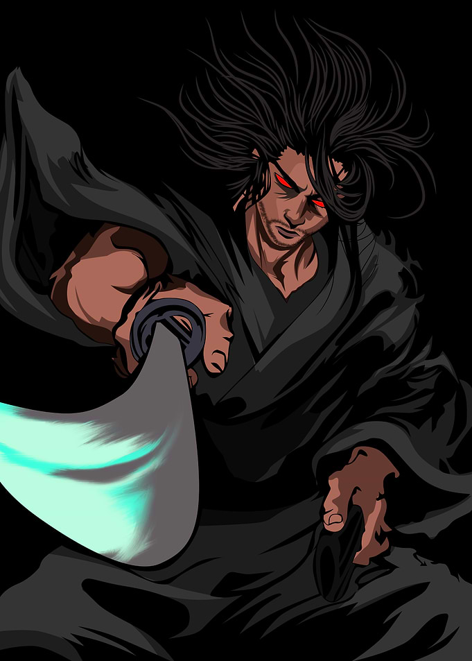 Samurai Warrior with Glowing Sword