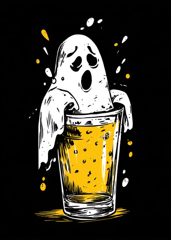 Boozy Ghost in Beer Glass