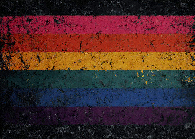 Distressed Rainbow Pride Flag