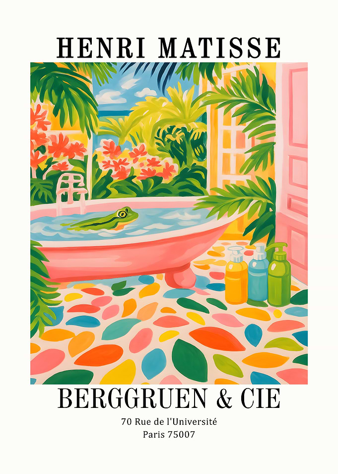 Henri Matisse Frog in Bathtub Art