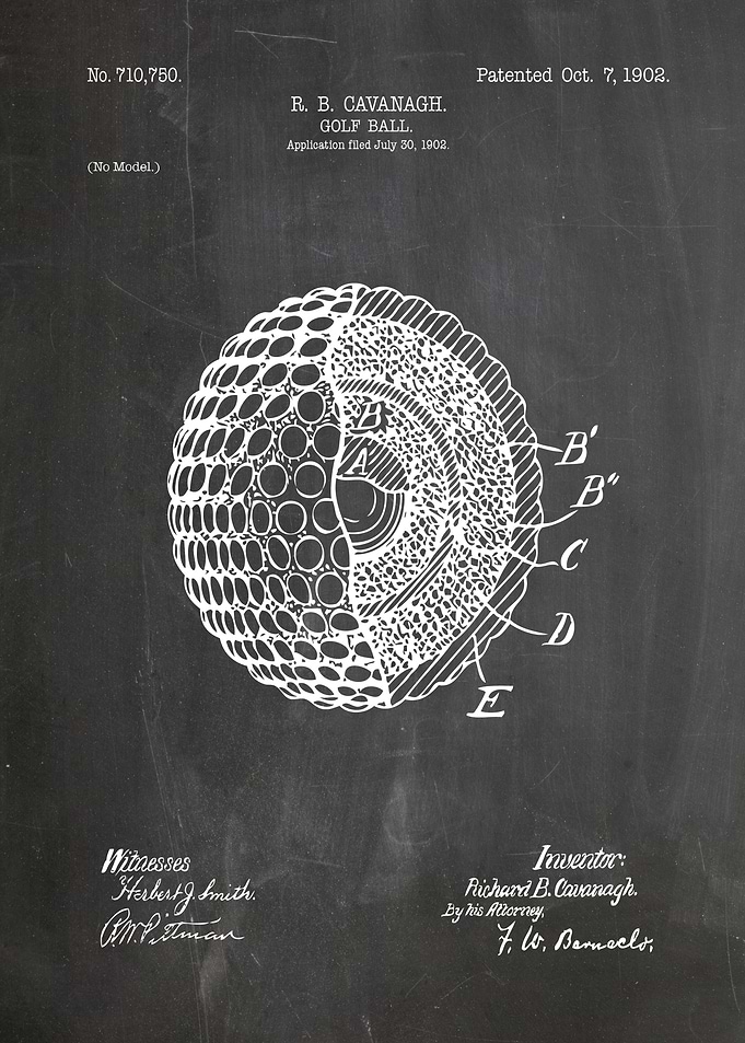 Golf Ball Patent Drawing 1902