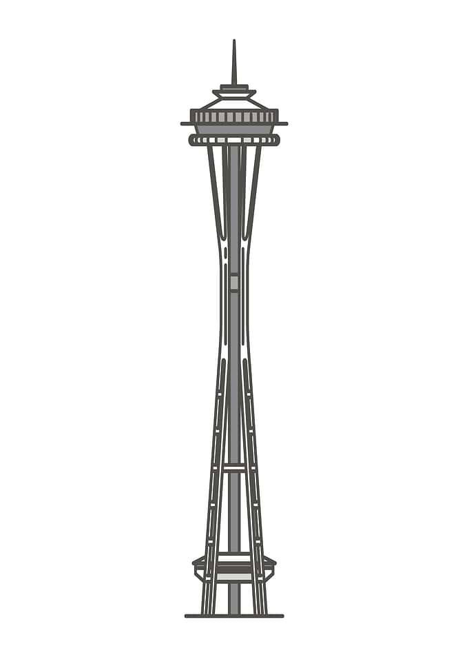 Space Needle Minimalist Illustration