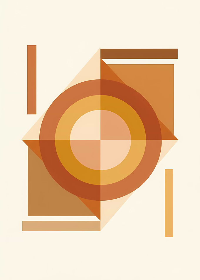 Geometric Abstract Art in Earth Tones