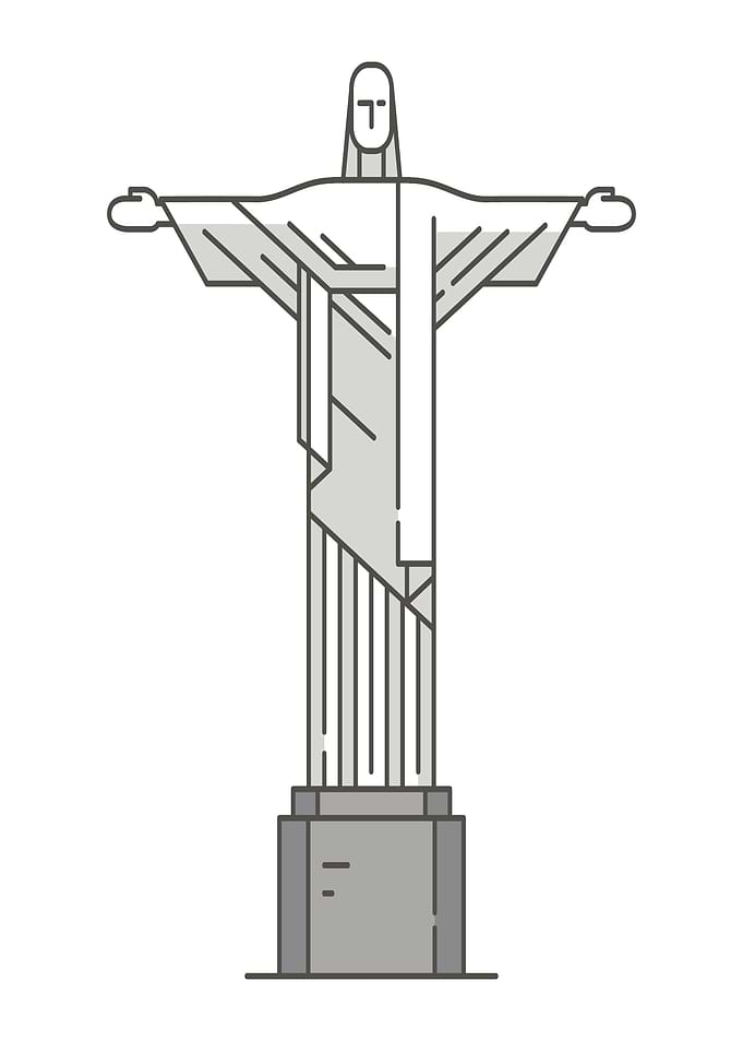 Christ the Redeemer Minimalist Illustration