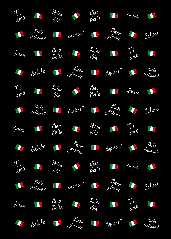 Italian Phrases and Italian Flag Pattern