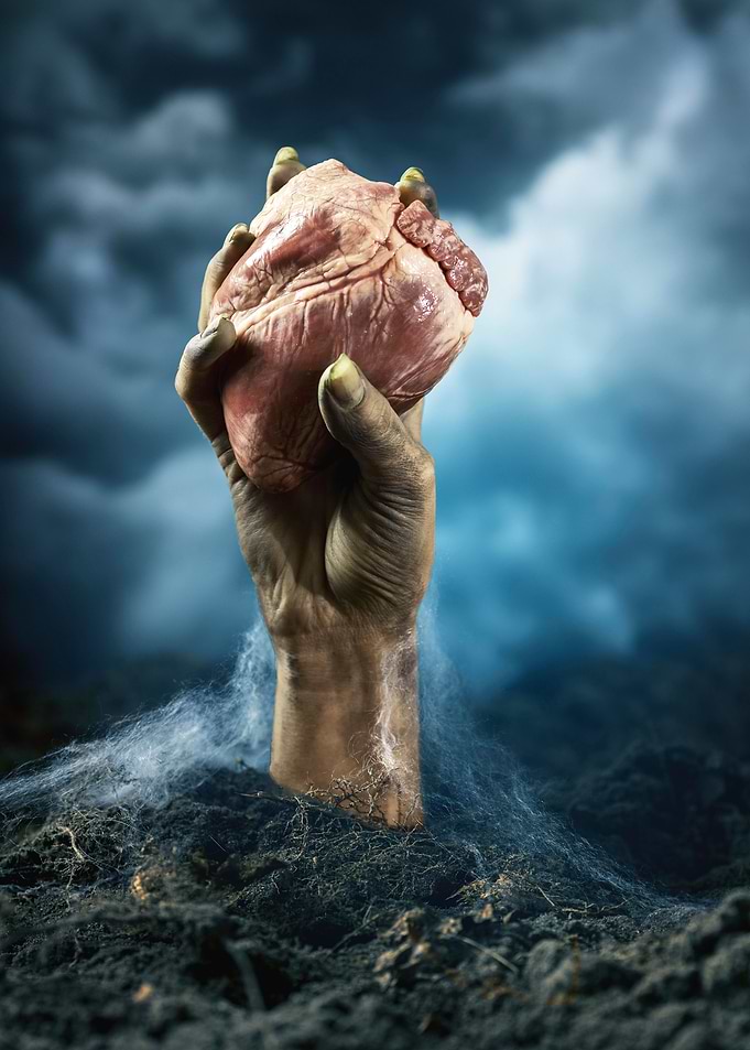 Zombie Hand Holding Heart