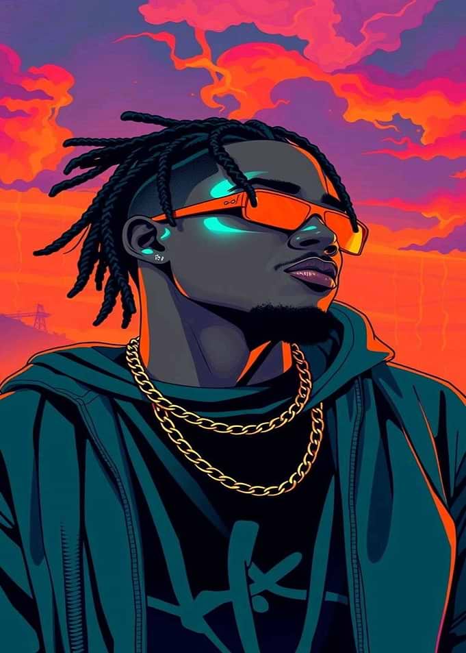 Stylish Man with Braids and Sunglasses