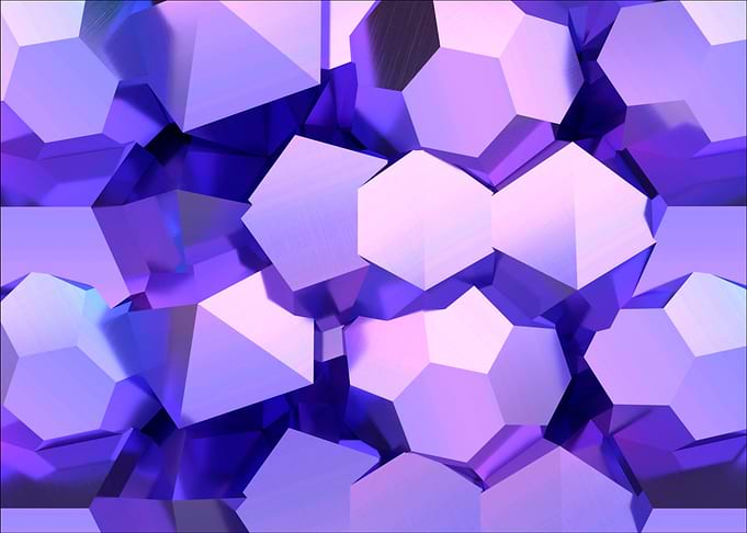 Abstract Purple Hexagonal Crystal Formation