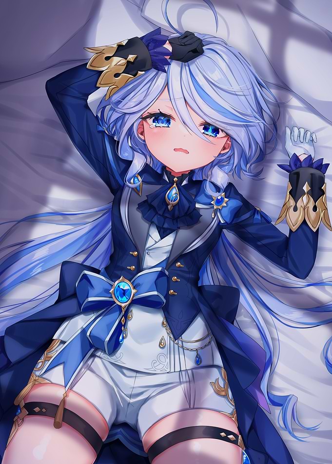 Girl with Blue Hair Lying Down