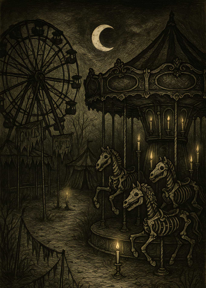 Halloween Carnival Creepy Drawing