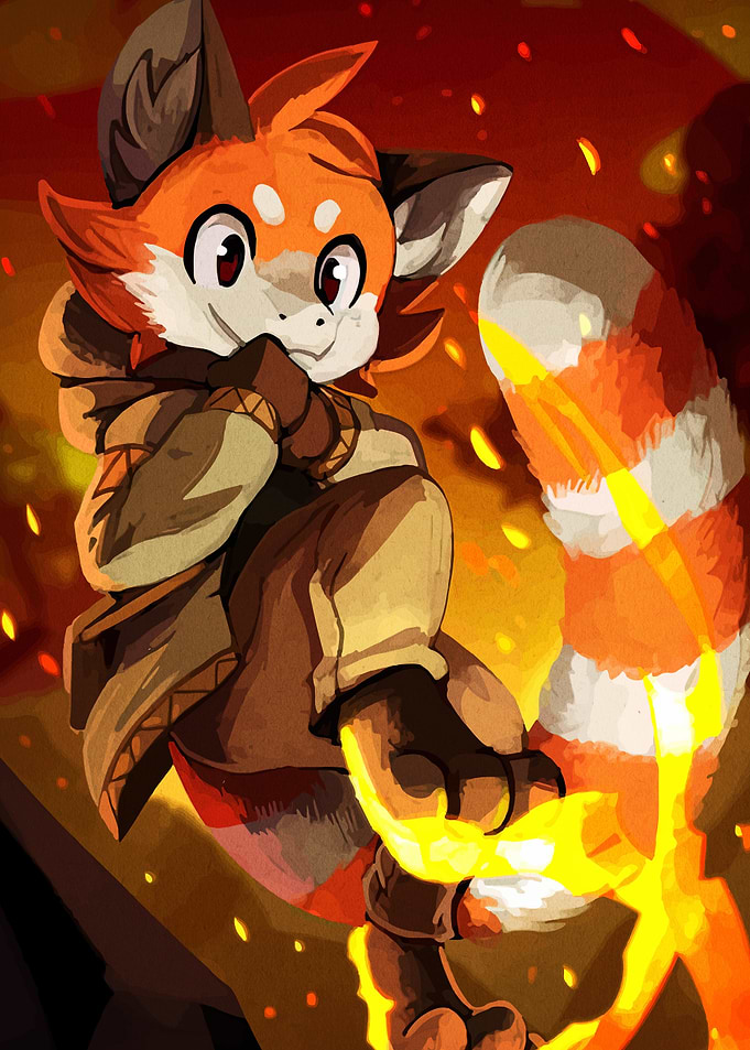 Red Panda Character in Digital Art