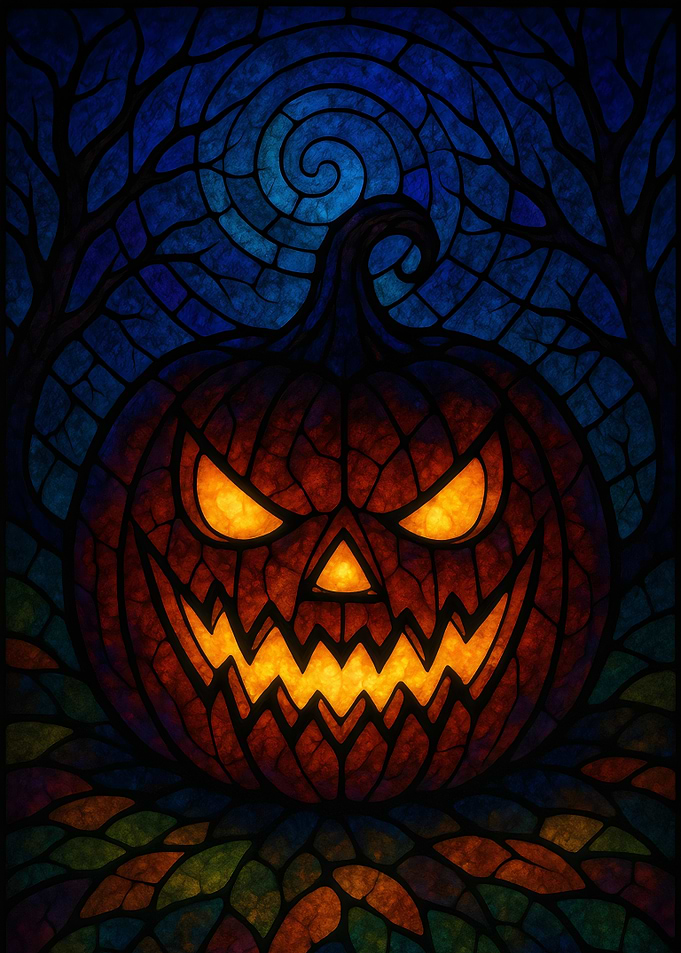 Stained Glass Halloween Pumpkin