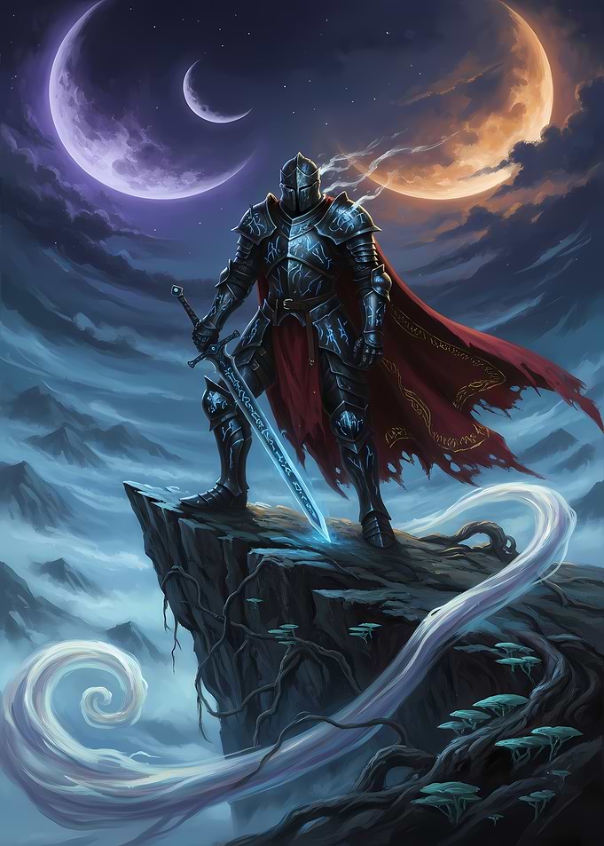 Armored Knight on Cliff Edge
