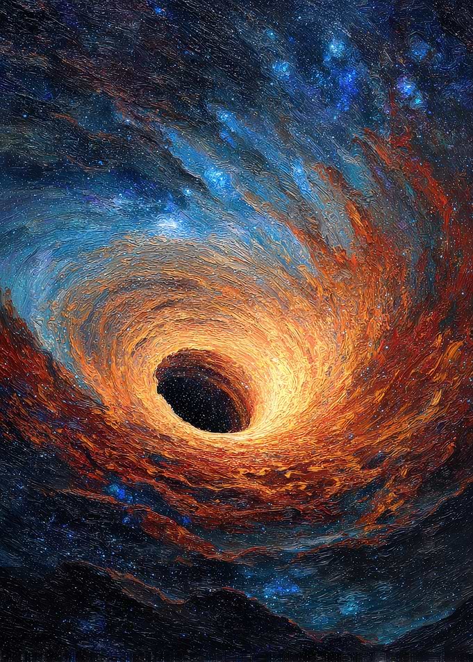 Abstract Black Hole in Space Painting