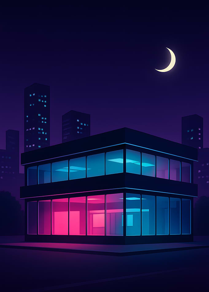 Neon Cityscape at Night