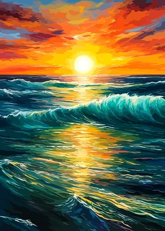 Ocean Sunset Painting