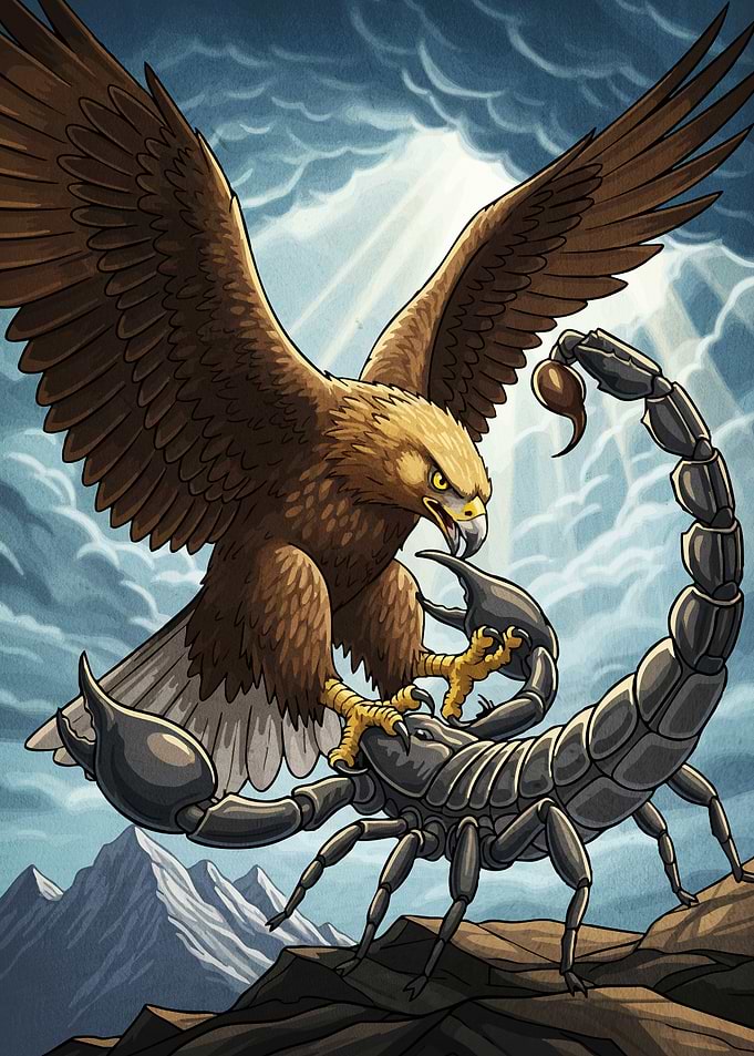 Eagle versus Scorpion Epic Battle
