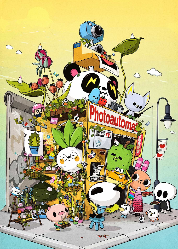 Cartoon Photo Booth with Animal Characters