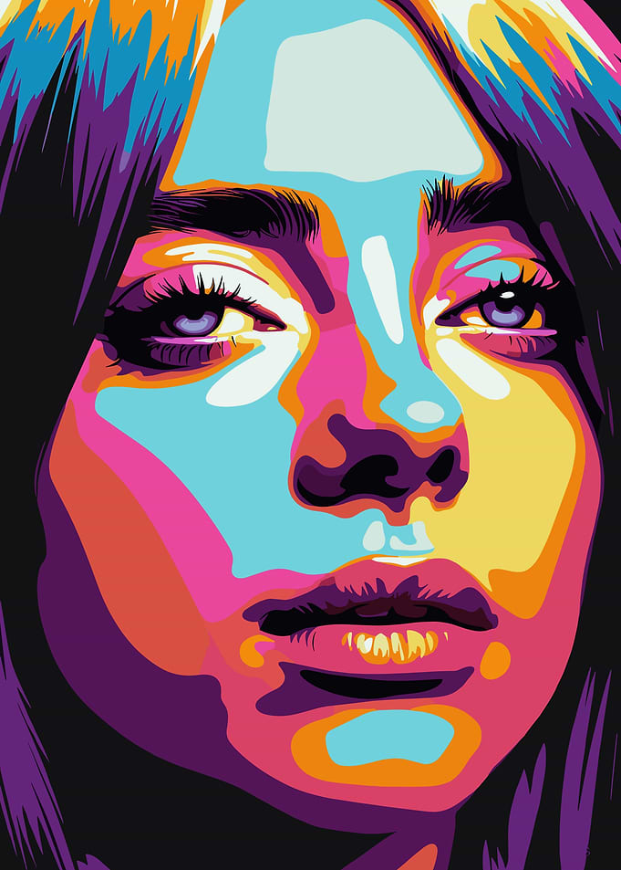Billie Eilish Pop Art Portrait