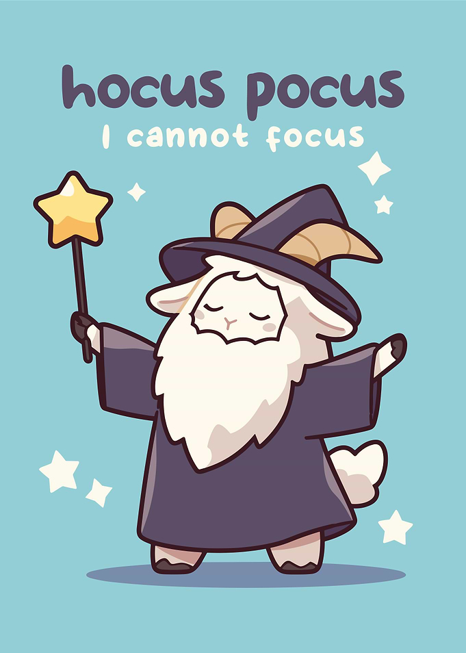 Cute Goat Wizard with Magic Wand