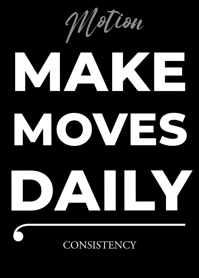 Make Moves Daily Motivational Poster – Dark Edition