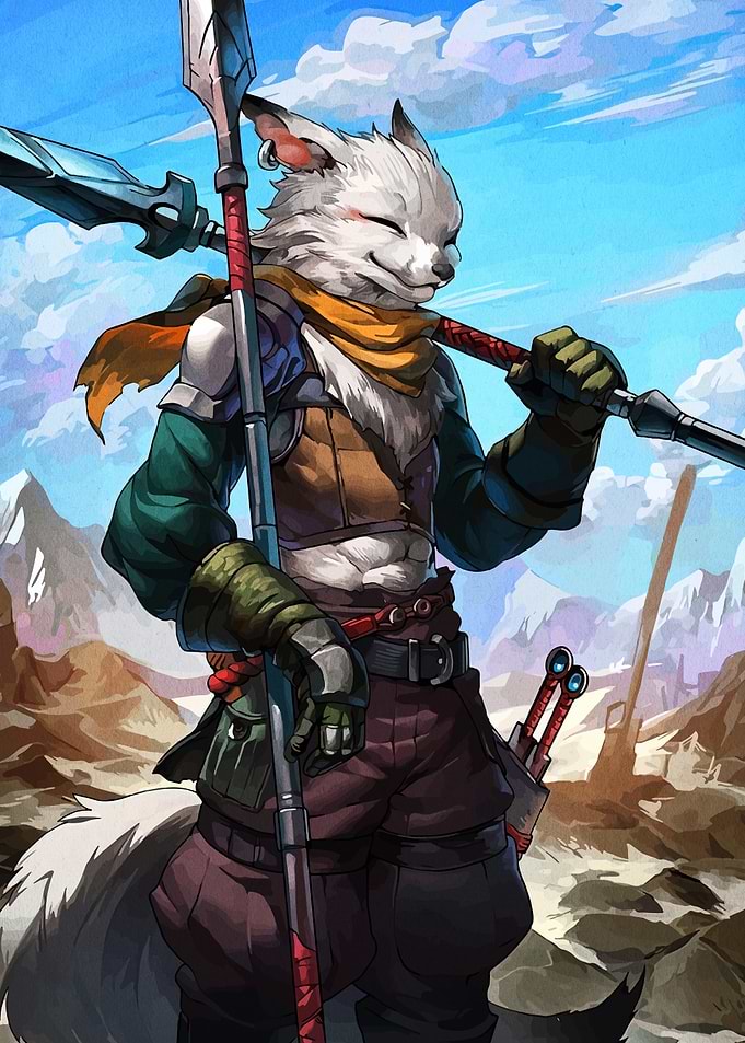 Anthropomorphic Fox Warrior with Spear