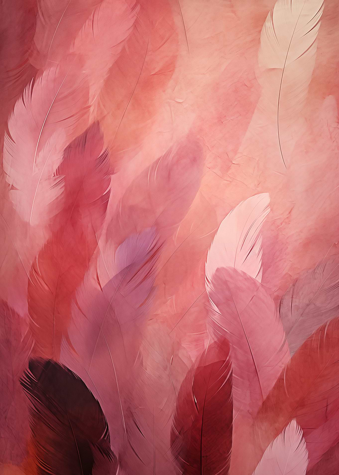 Burgundy Tones Feathers