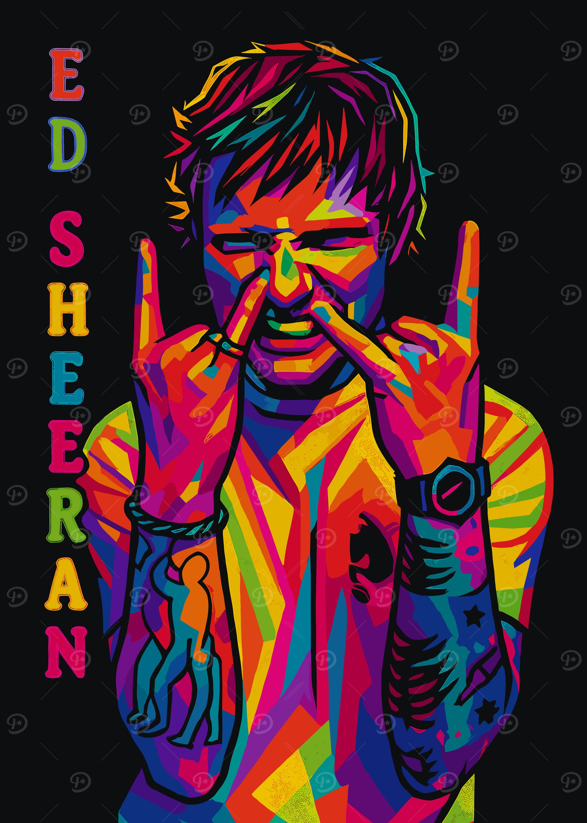 Ed Sheeran Colorful Pop Art Portrait