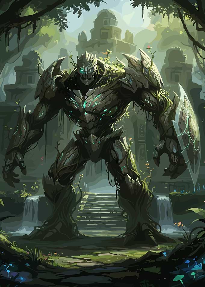 Stone Golem in Jungle Ruins