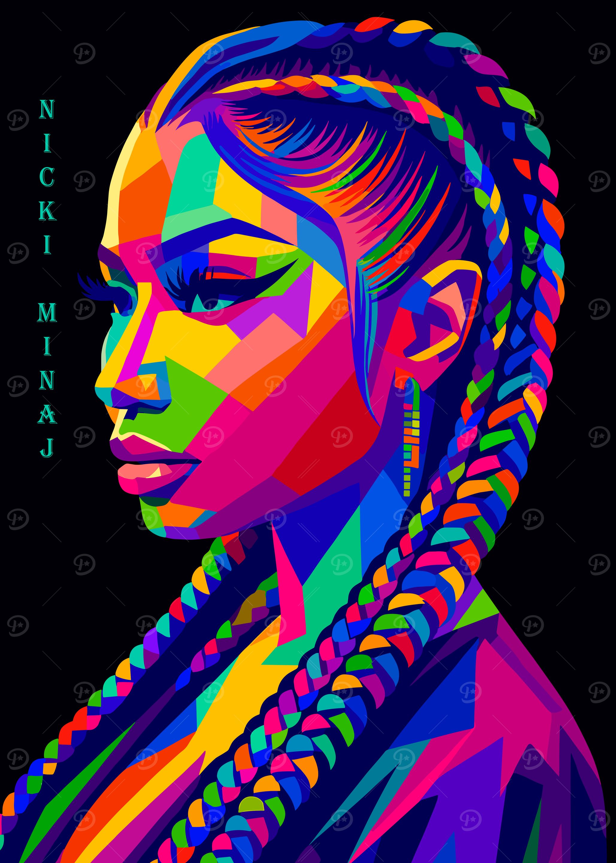 Nicki Minaj Colorful Portrait