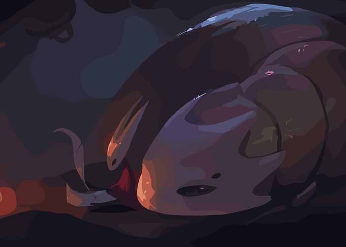 Resting Creature in Dark Illustration