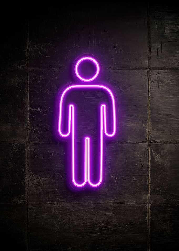 Male Restroom Neon Sign
