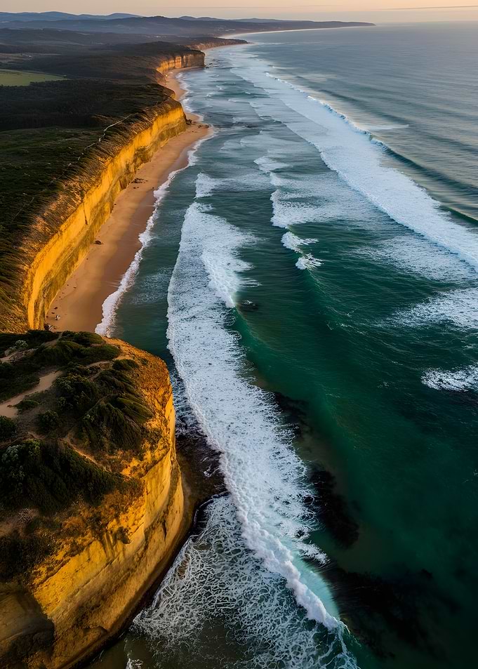 Coastal Cliffs and Ocean Waves