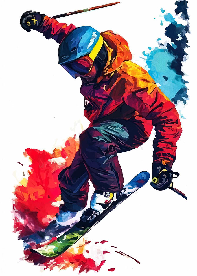 Dynamic Skier Illustration