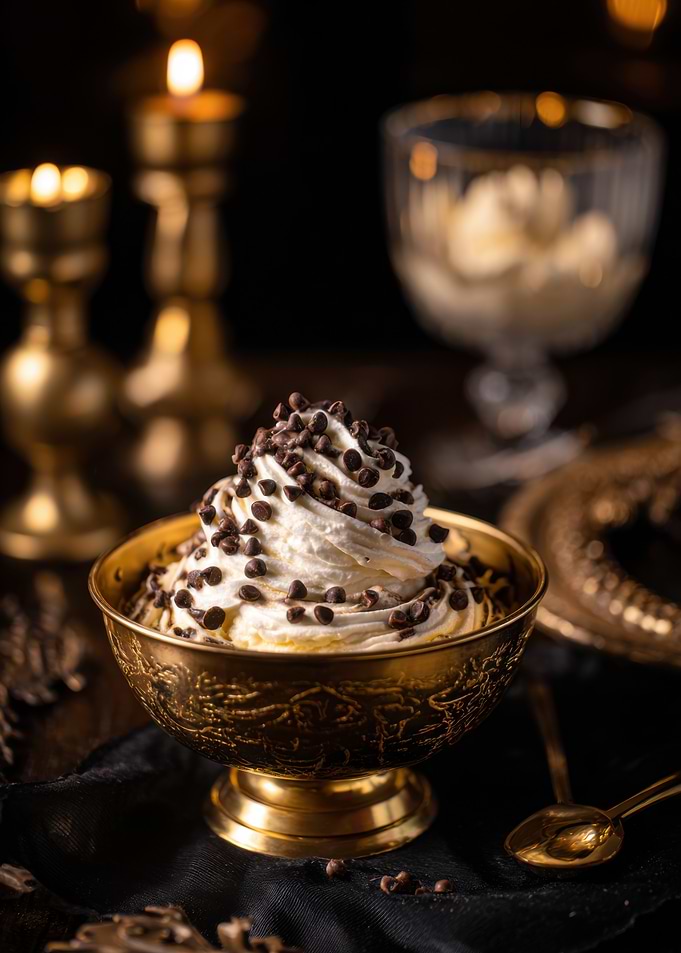 Elegant Dessert with Chocolate Chips