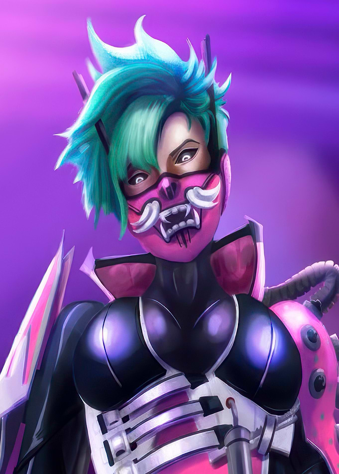 Girl with Oni Mask