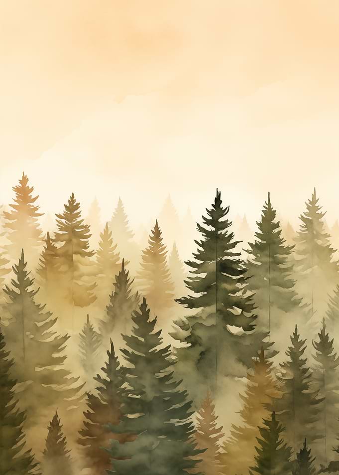 Forest Landscape with Fog