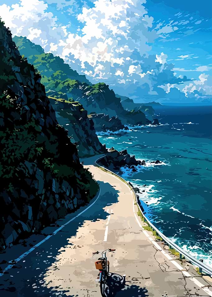 Coastal Road with Bicycle