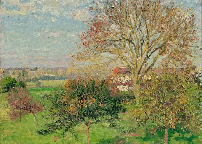 Impressionist Landscape with Trees and Sky
