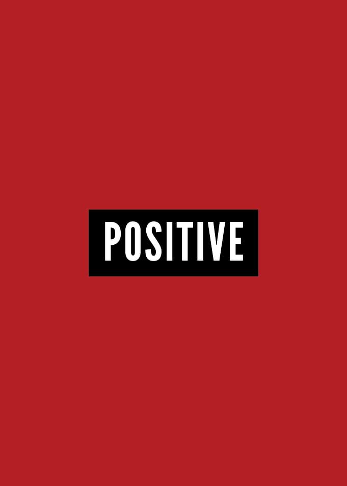 Positive message on red background